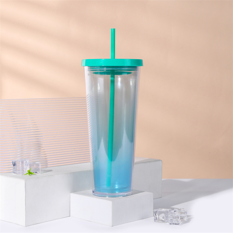 Tim Hortons Reusable Tumbler Cup Clear Plastic with Straw [Brand New]