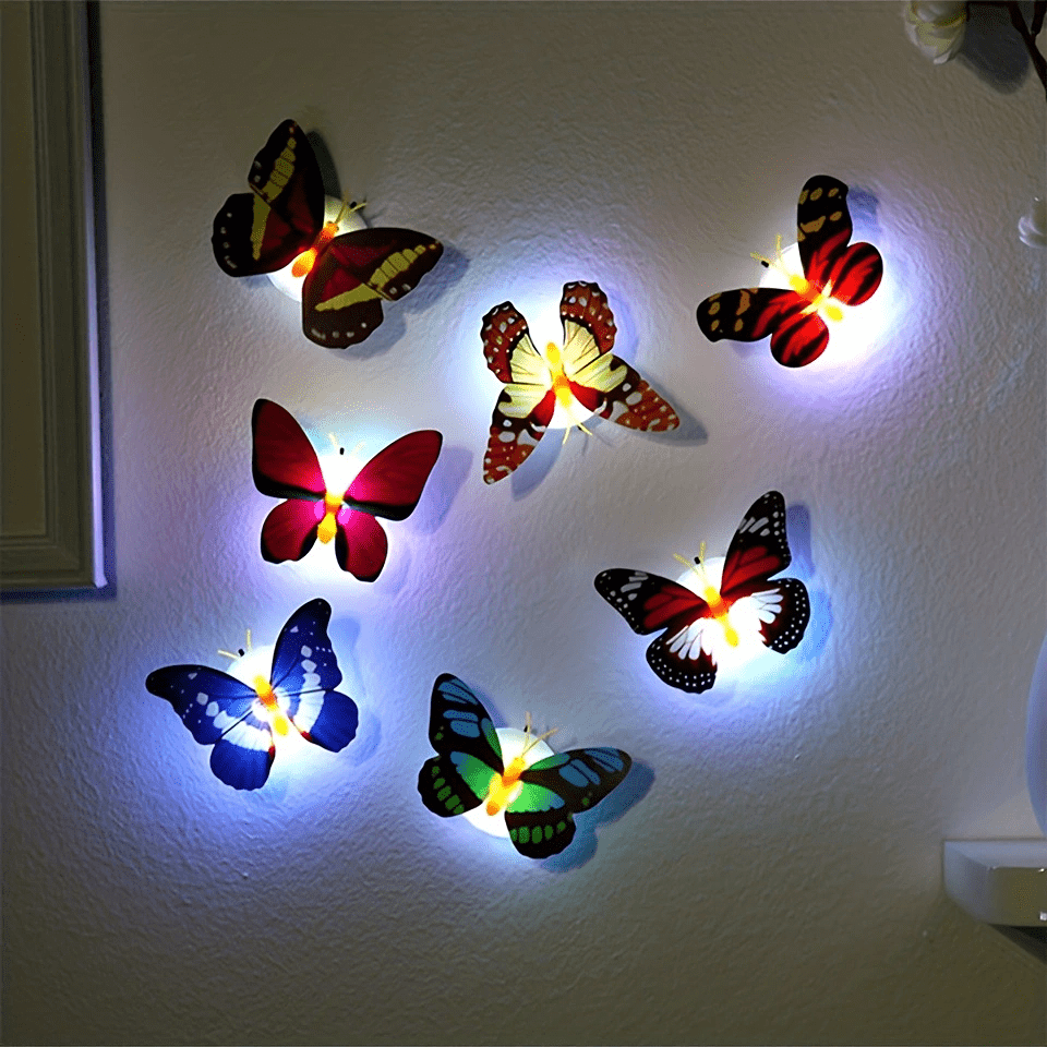 Led 3d butterfly wall shop lights