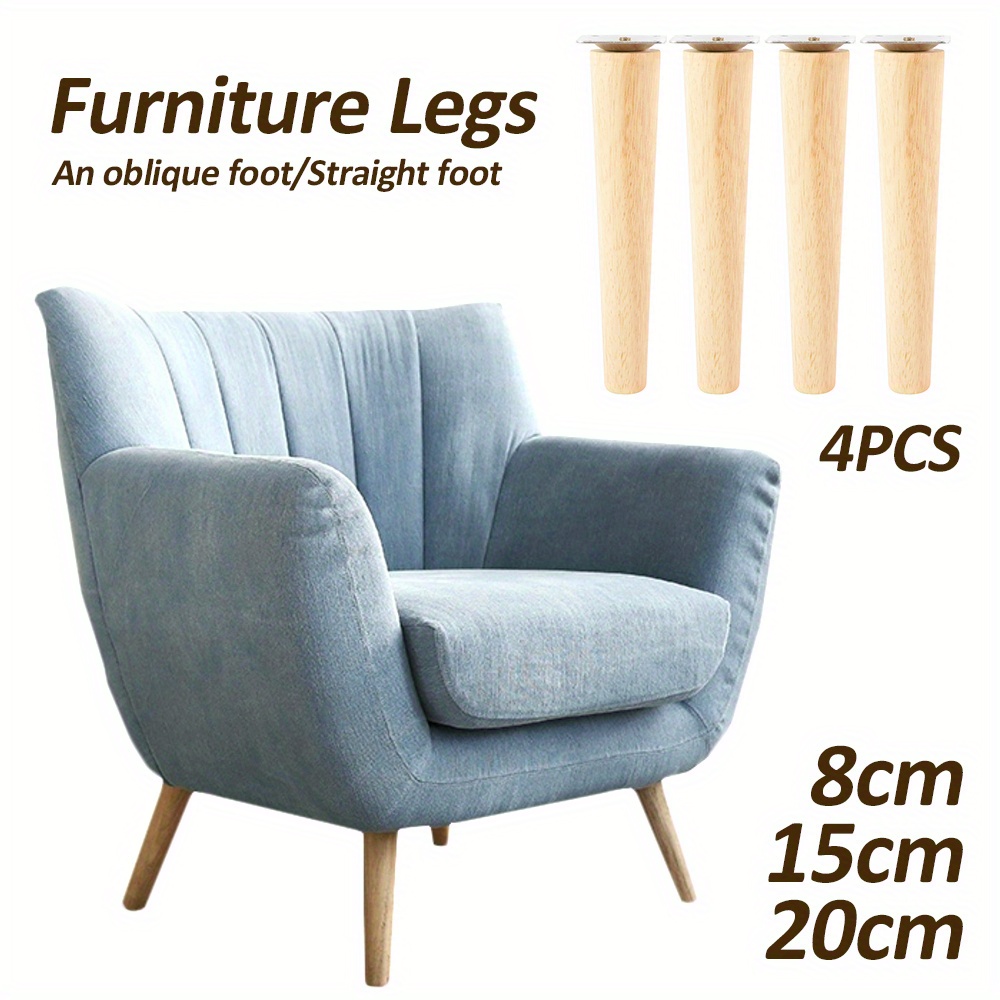  4 patas de madera maciza para muebles, patas de sofá