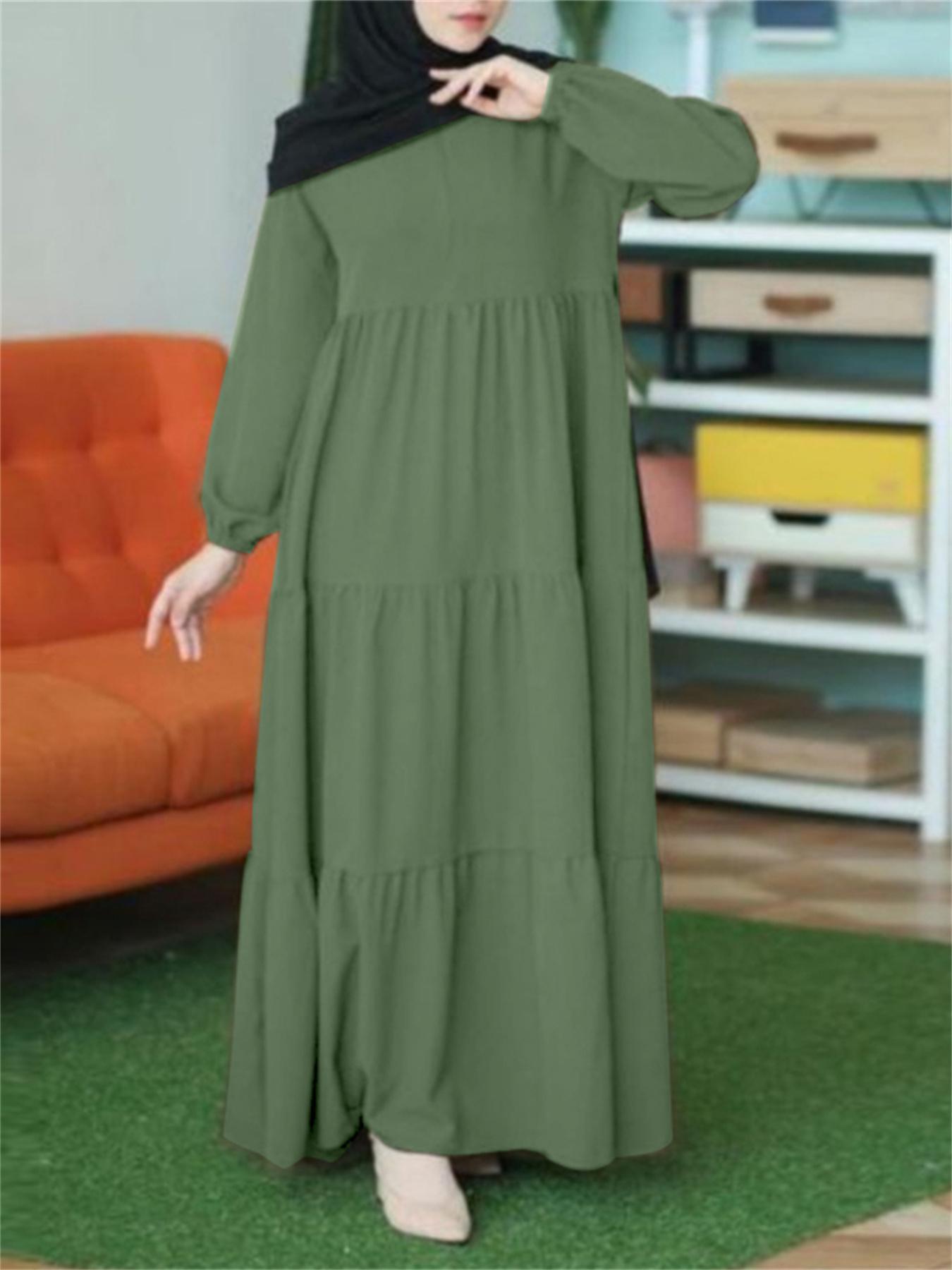 Ramadan Plus Size Elegant Modest Dress Women's Plus Satin - Temu