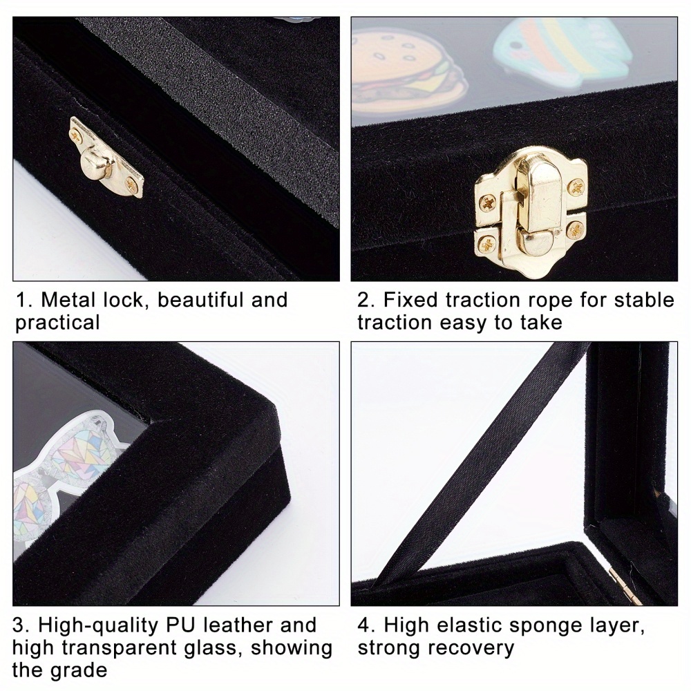 Pin Display Case Frame Brooch Medal Badge Storage Box Desktop Tray