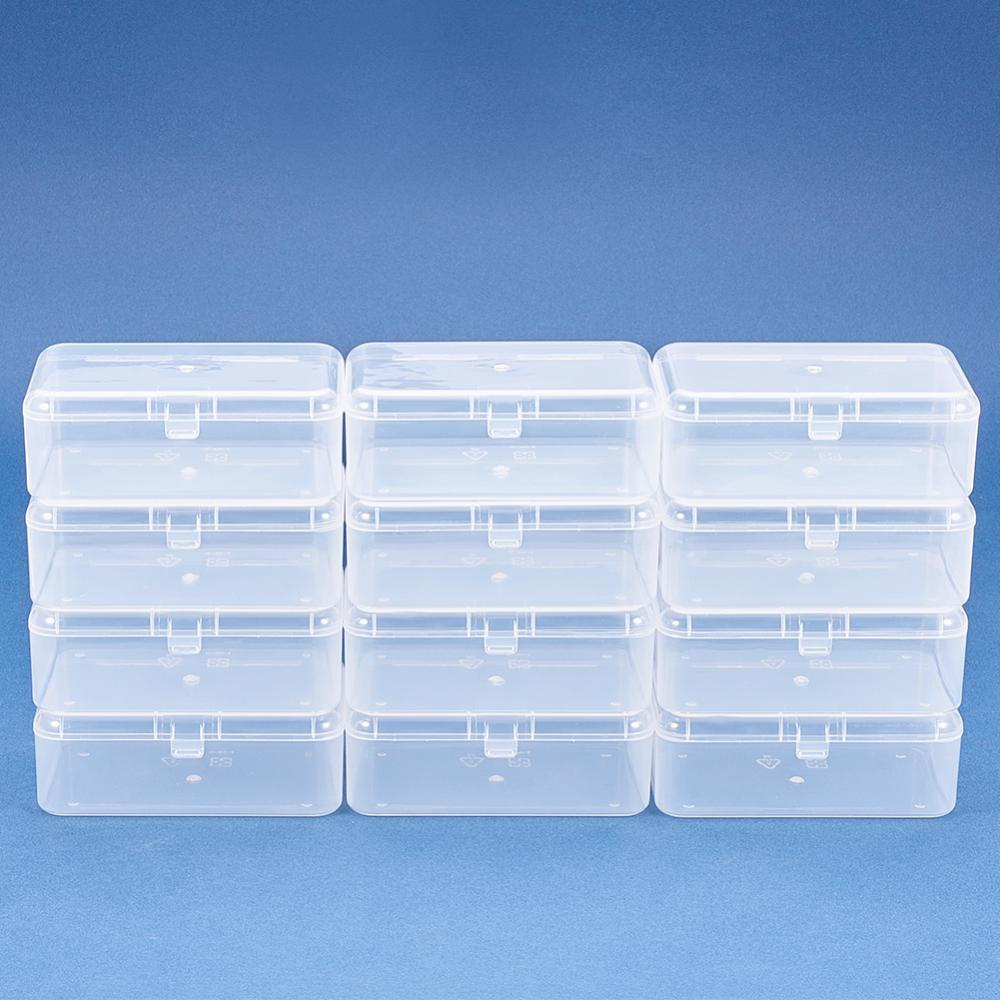 15 x 7.3 x 3.5 Clear Plastic Storage Bins with Dividers