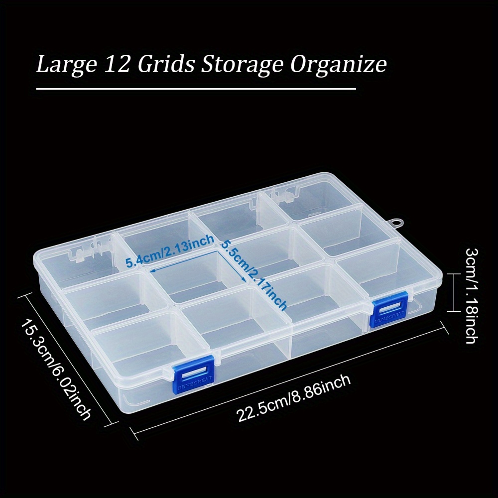 transperant 12 Grid Multipurpose Clear Transparent Plastic Storage