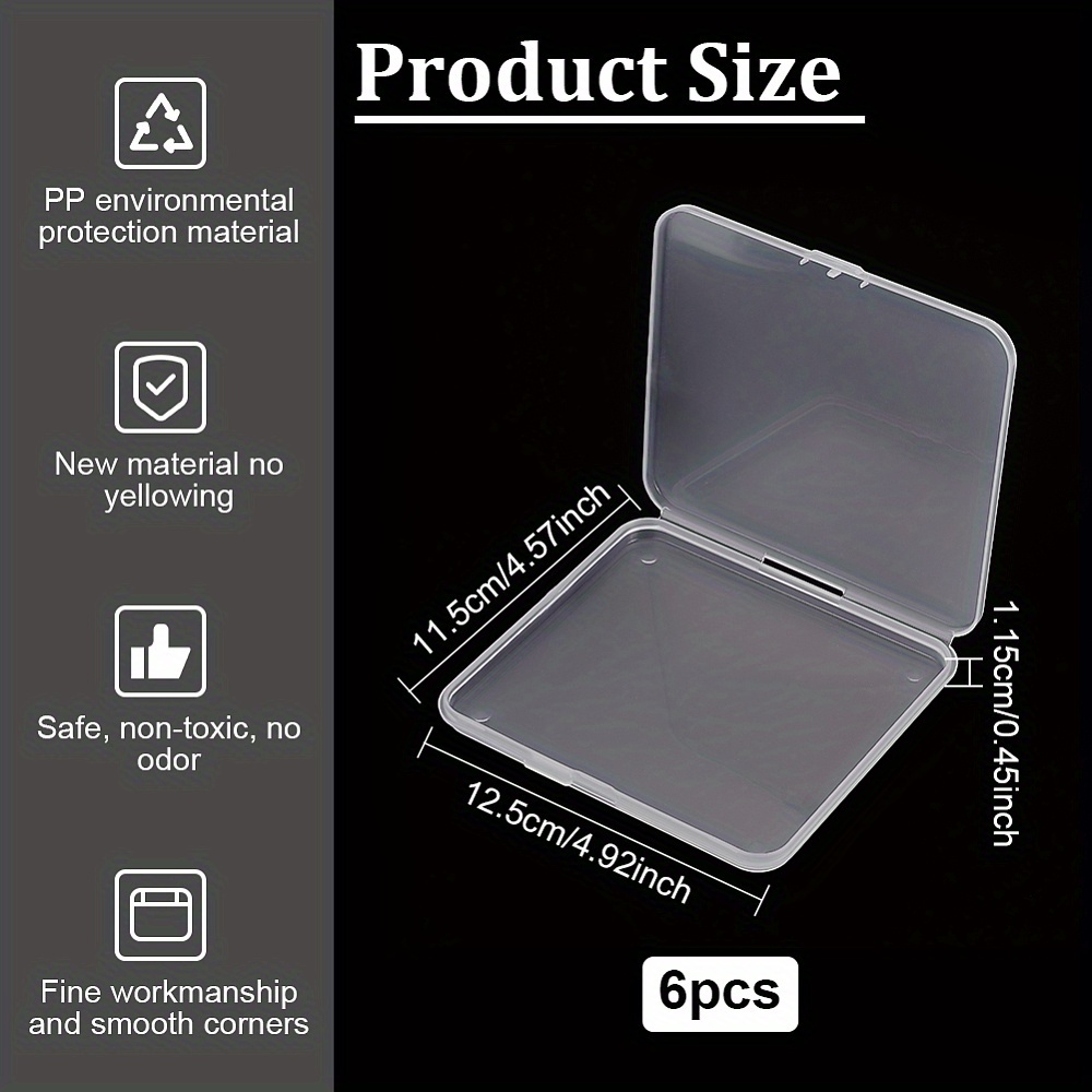 Plastic Boxes, Bead Storage Containers, Rectangle Clear Flat