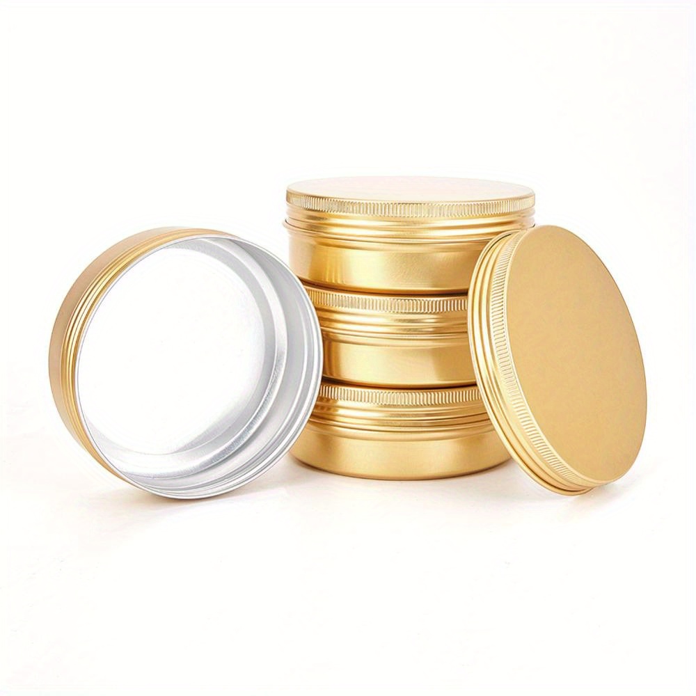 Golden Aluminum Tin Jars Round Aluminum Cans Cosmetic - Temu