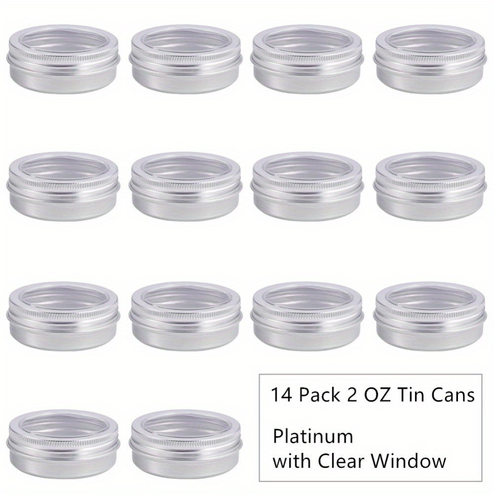 Aluminum Tin Cans, 10 Pcs(50ml) Metal Round Tins Small Tin Screw Lid  Containers Empty Travel Tins For Candles, Salve, Cosmetics