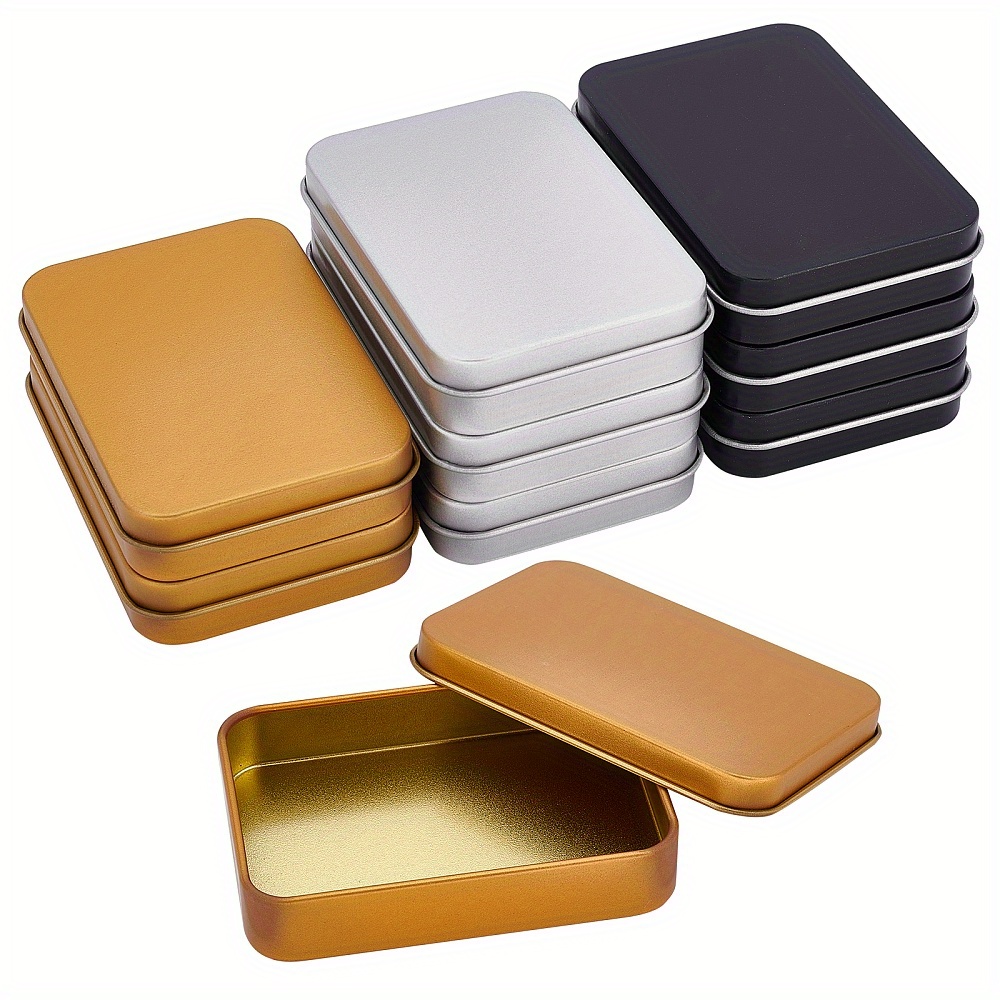 4pcs Tin Box, Metal Rectangular Tins, Metal Cookie Tins, Portable Small  Rectangular Storage Box With Lid