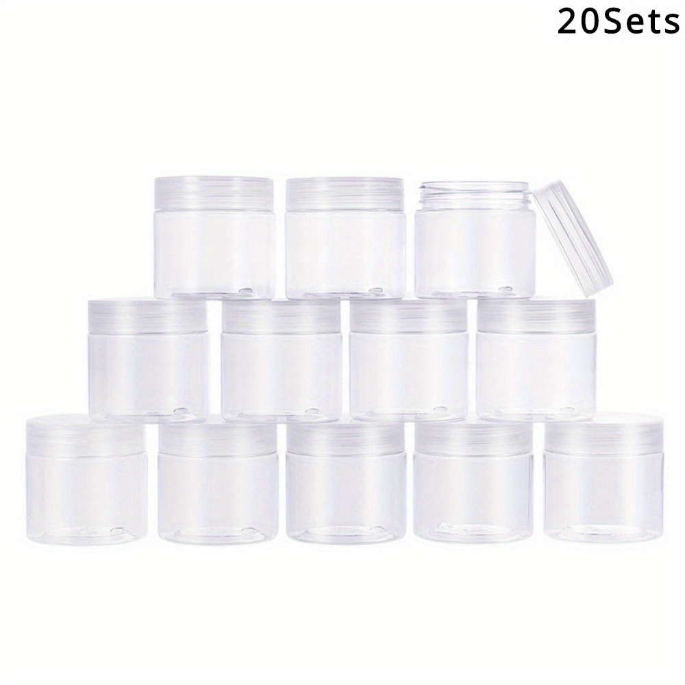 Empty Portable Clear Plastic Cosmetic Containers Jars Cases With Black  Screw Lid For Creams Make Up Scrubs Art Supplies - Temu