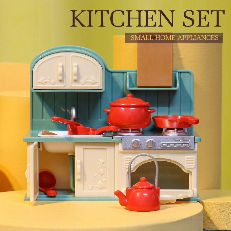 Children's Play House Kitchen Toy Set Cooking Pot Doll House - Temu