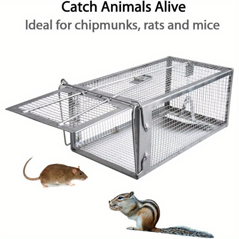 Humane Rat Trap, Chipmunk Rodent Trap That Work for Indoor and Outdoor  Small Animal - Mouse Voles Hamsters Live Cage Catch and Release 