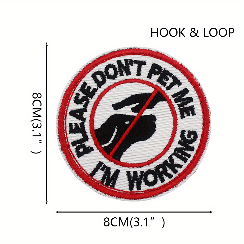 TEMU 1pc Service Dog Patch, Esa Dog Do Not Pet Embroidered Harnesses Emblem, Fastener Hook And Loop Badge, Vests/harnesses Applique