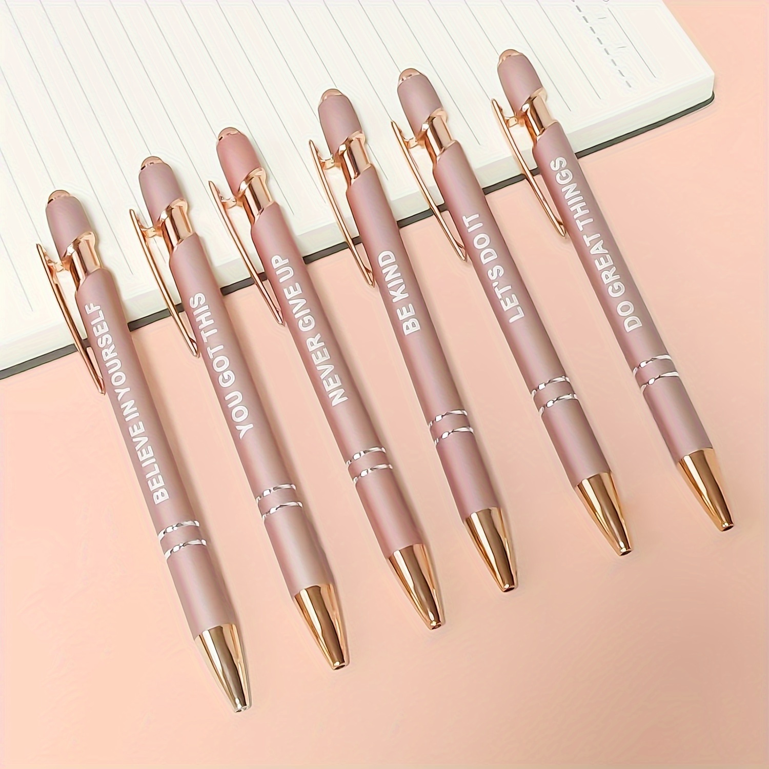 Rose Gold Ballpoint Pens With Stylus Tip: Ideal Gift For - Temu
