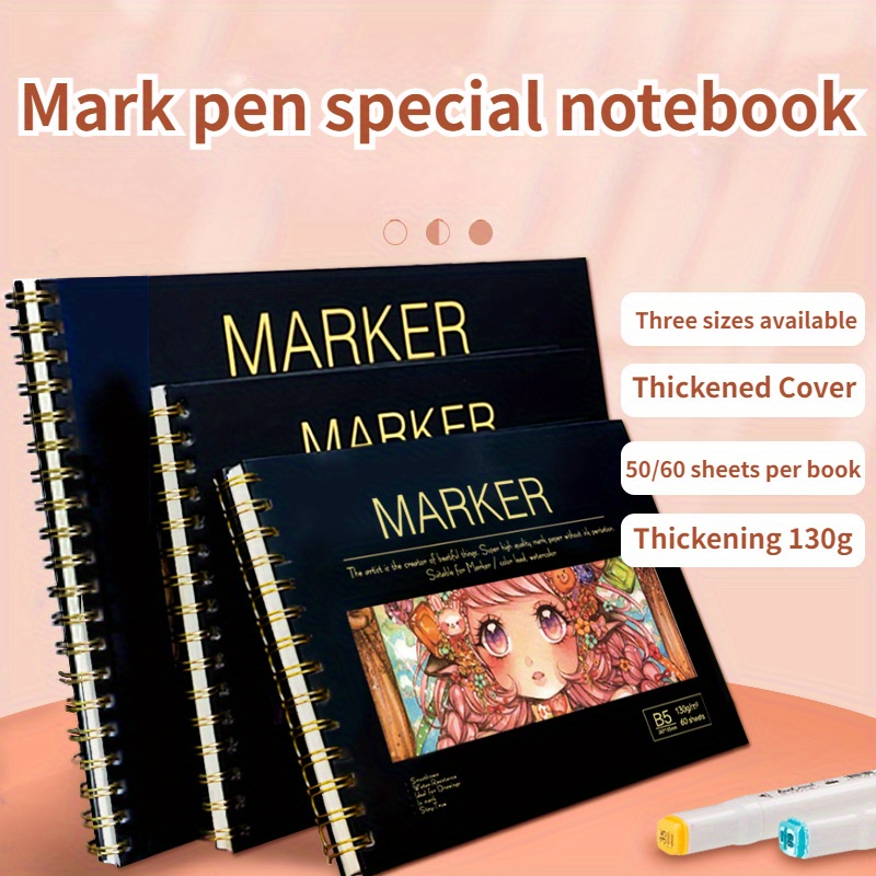 16K/A4/8K Marker Pen Drawing Book 50 Sheet Loose Leaf Blank Paper