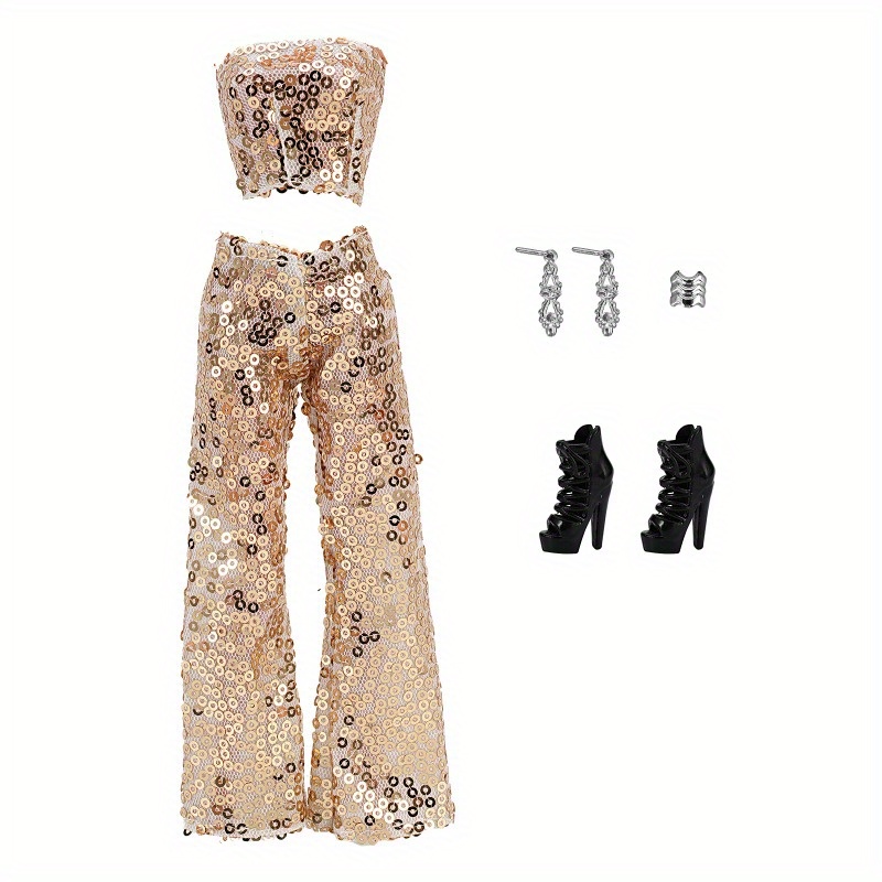 Glitter Bralette & Trouser Set