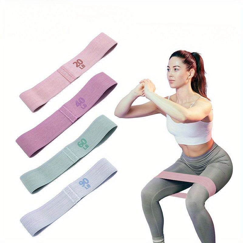 

4pcs Non-slip Elastic Yoga Resistance Rope, Fitness Stretching Rope, Suitable For Hip Lifting, Strength Training, Body Shaping