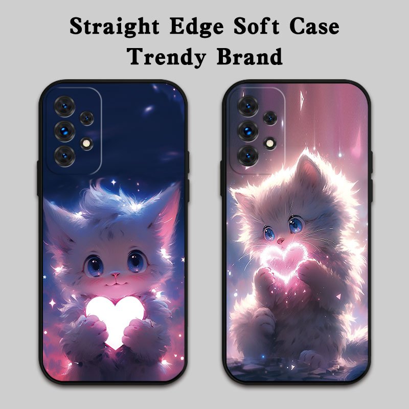 

Soft Liquid Silicone Phone Case Cover For Samsung A02/a02s/a03/a03s/a04e/a04s/a11/a12/a13/a14/a22/a23/a24/a25/a32/a33/a34/a52/a52s/a53/a54/a72/a73 5g - Love Cat Design