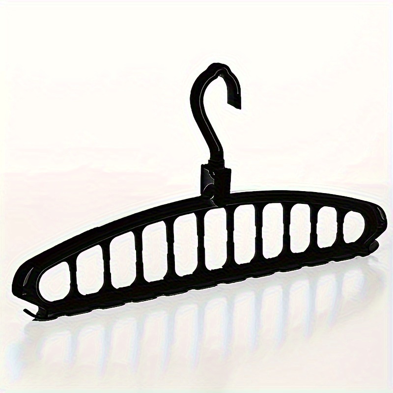 TEMU 2pcs Heavy Duty Foldable Plastic Hangers - Space Saving Multi-hole Design For Closet, Wardrobe And Home Organization