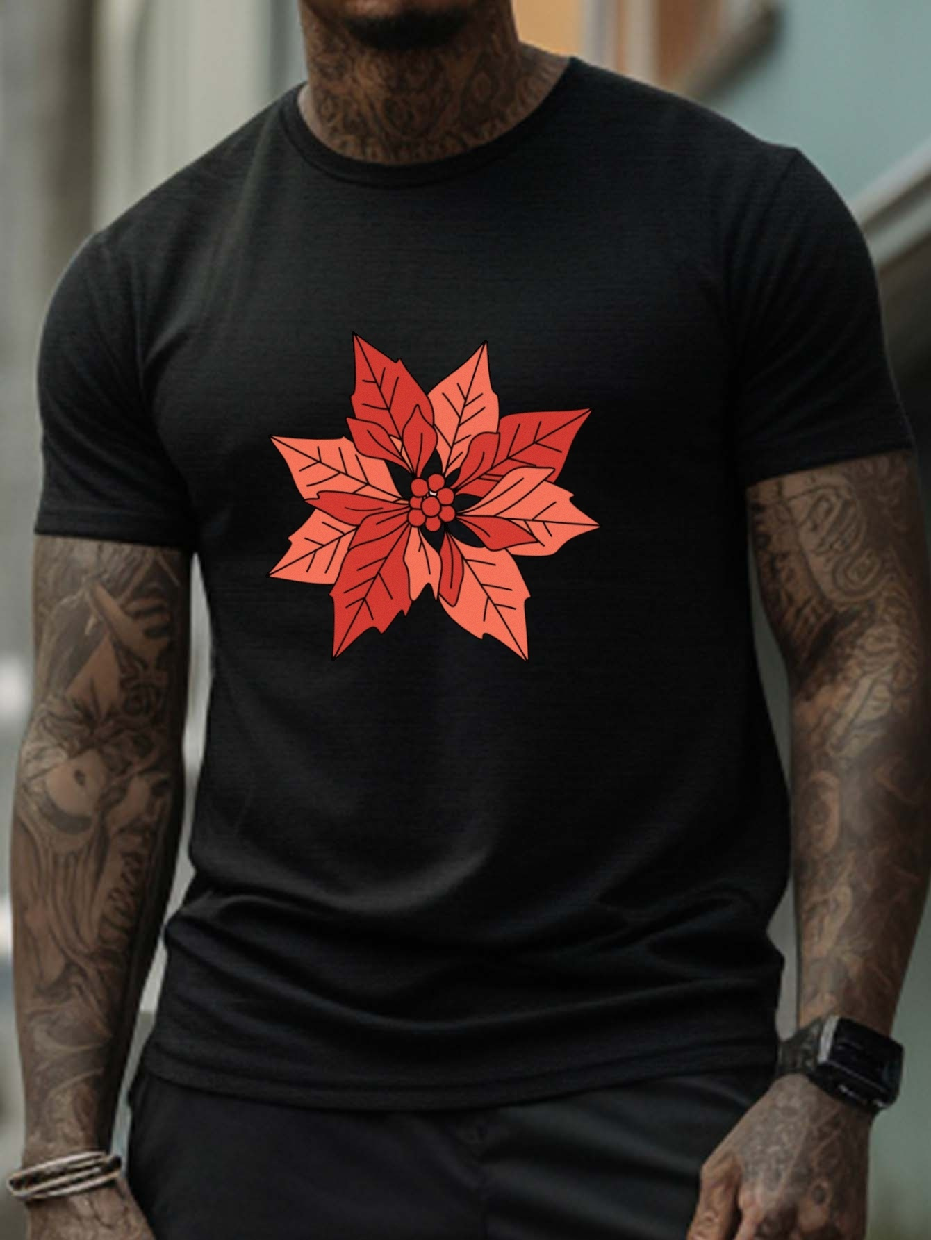 Tee shirt discount à fleur homme