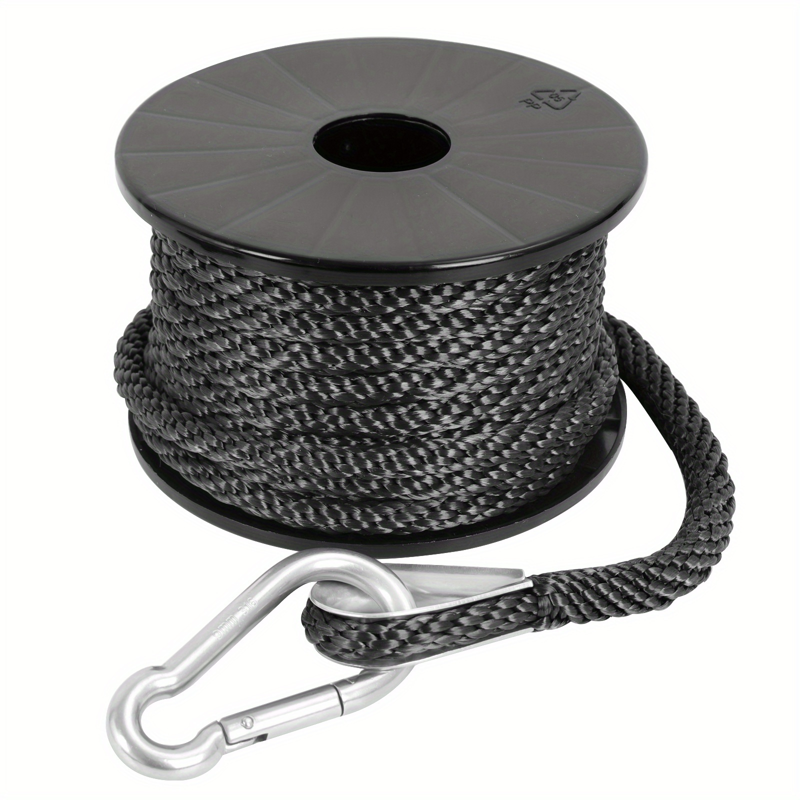 Premium Anchor Rope 50 ft x 3/8 inch, Solid Braid MFP Anchor Line