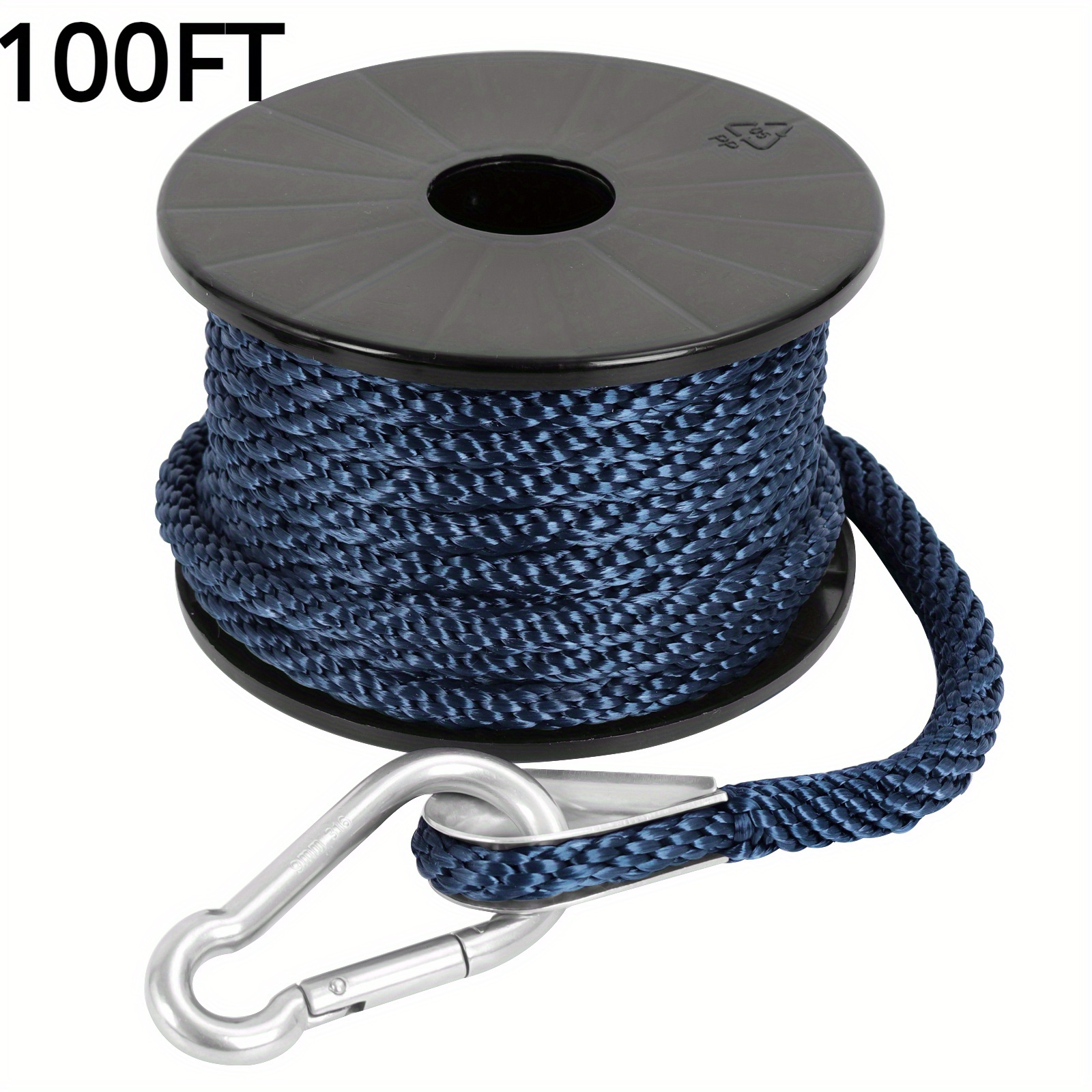 Double Braided Nylon Boat Anchor Rope Dock Line Length 50ft 100ft Diameter  3 8inch Breaking Strength 1078kg, Free Shipping On Items Shipped From Temu