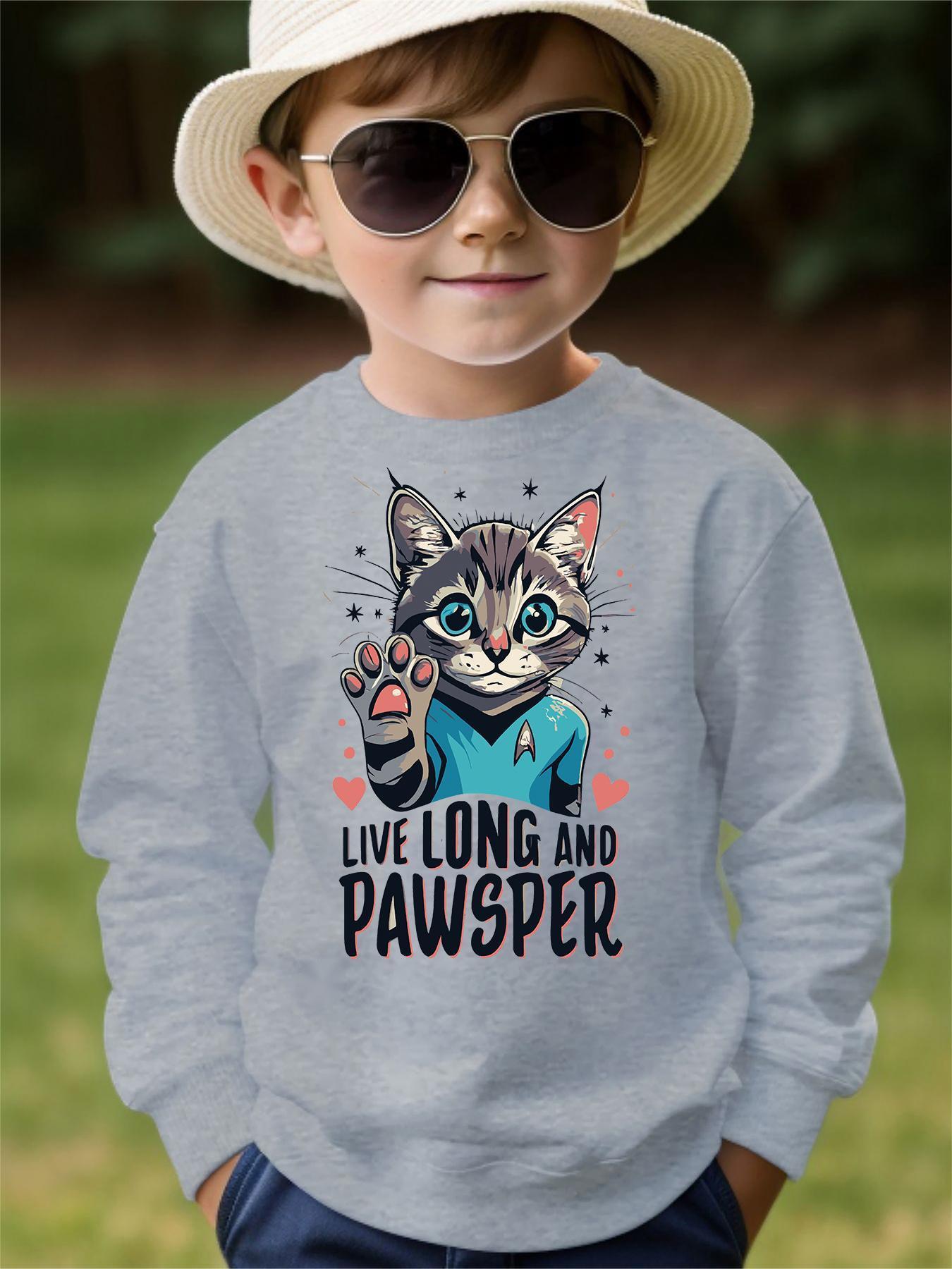 Cute Cat Face Print Men's Sweatshirt