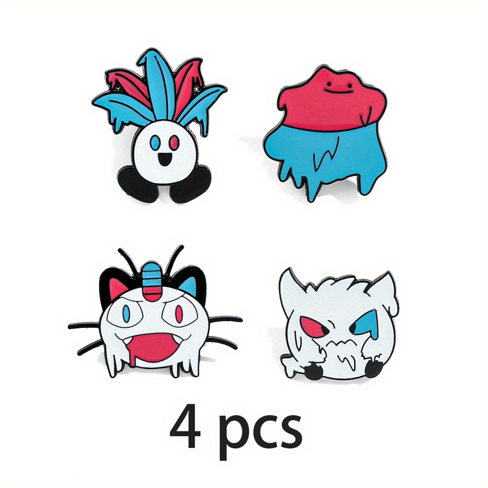 Funny Enamel Pins Gothic Pikachu Squirtle Alloy Brooches - Temu
