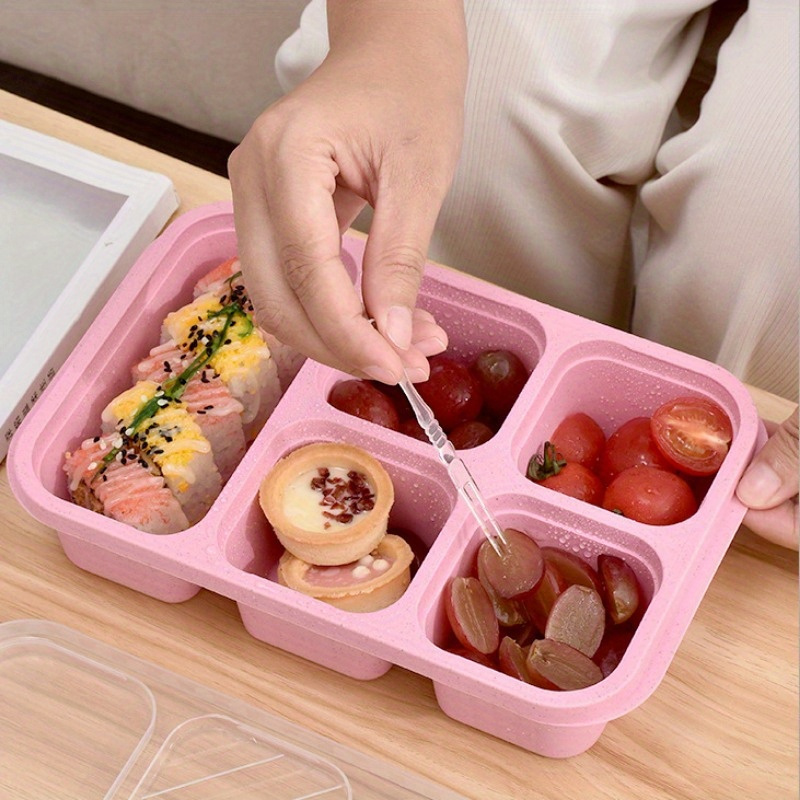 

1pc Bento Box, Portable Lunch Box, Portable Microwave Safe Square Food Box For Outdoor Camping Travel, Kitchen Accessories