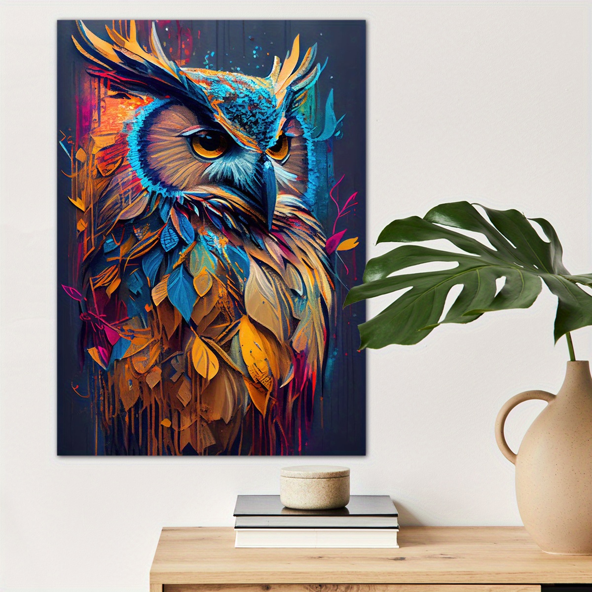 

1pc Wise Clever Owl Canvas Wall Art For Decor, High Quality And Fans Wall Decor, Canvas Prints For Office Cafe Decor, Perfect Gift And Decoration