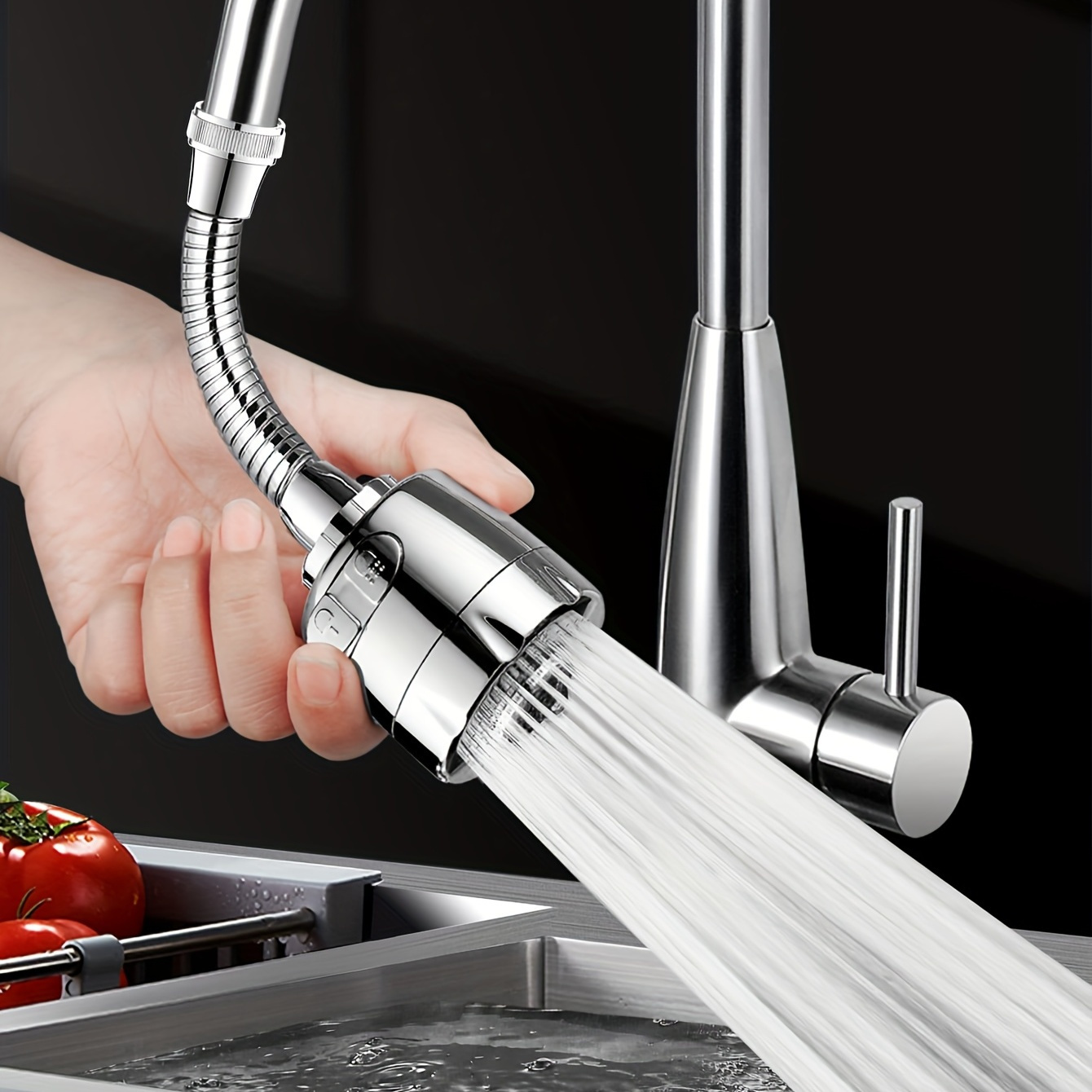 

1pc Flexible Faucet Sprayer Attachment, 360 ° Kitchen Sink Aerator Extender, 2 Flow Mode, Anti-splash Water Saver