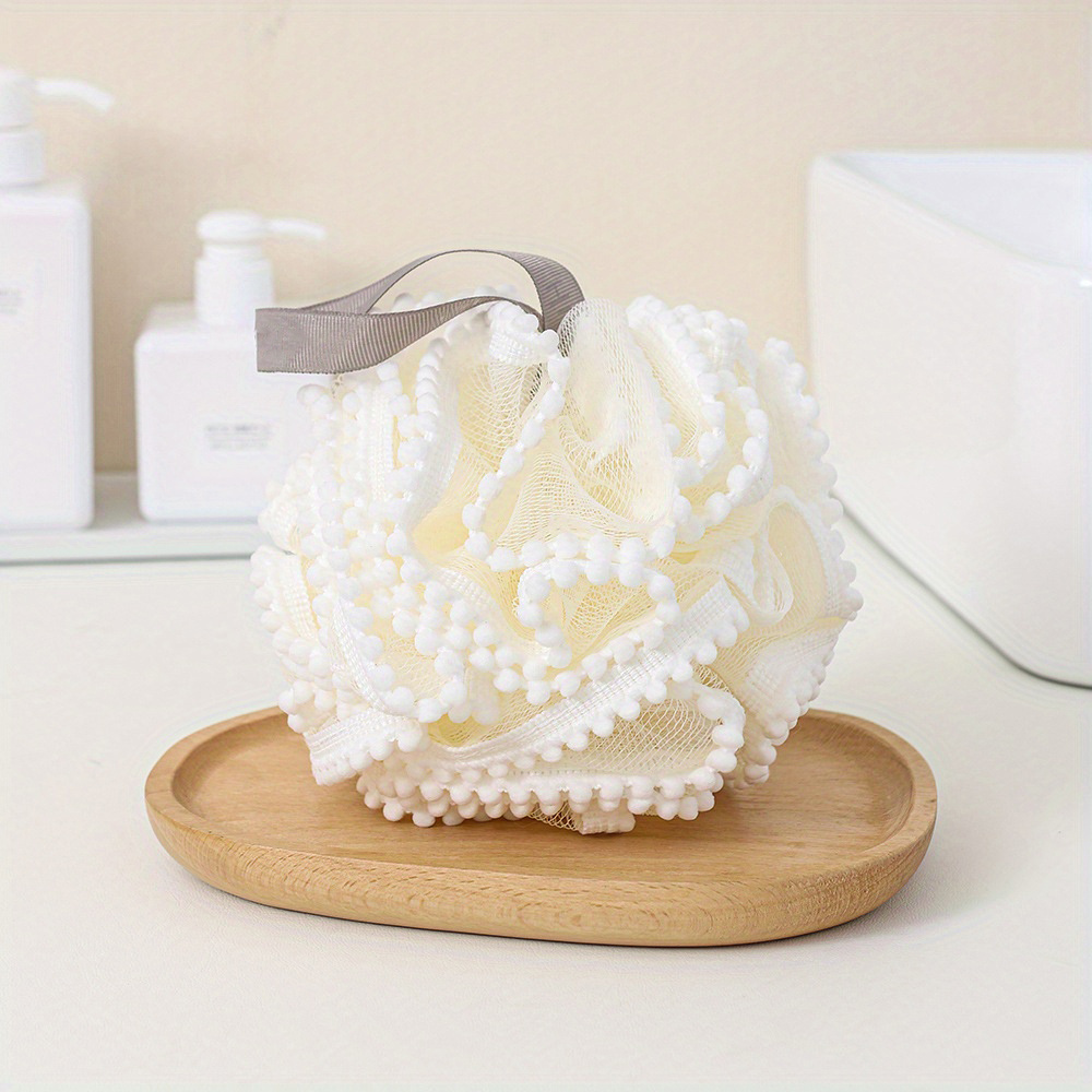 3pcs Cute Bath Sponge Balls and Hooks Set, Random Colors