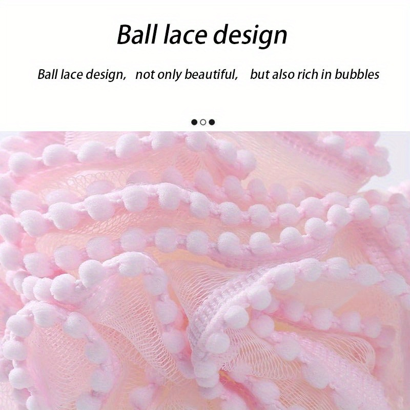 3pcs Cute Bath Sponge Balls and Hooks Set, Random Colors