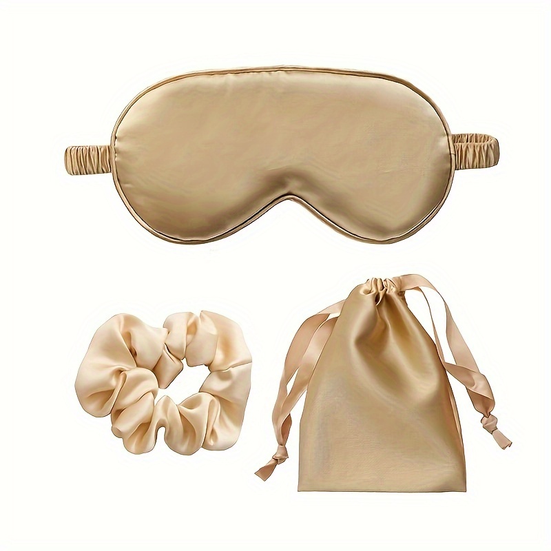 Imitation Silk Sleep Eye Mask Storage Bag Hair Hoops Soft - Temu