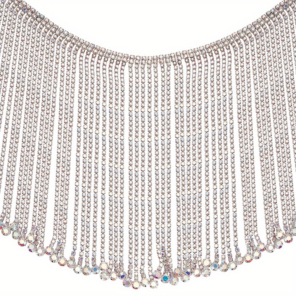 1 Yard Rhinestone Fringe Trim Crystal Tassel Chain Diamond Fringe