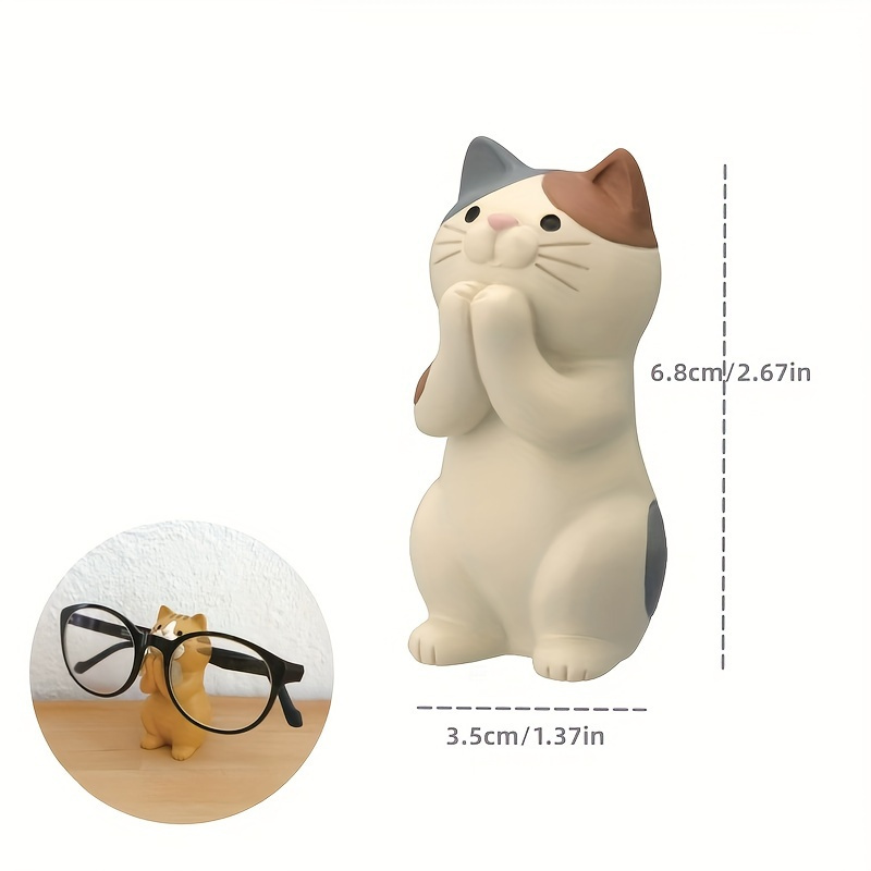 Cat Kitty Eyeglass Holder Stand Cute Object For Desk - Temu