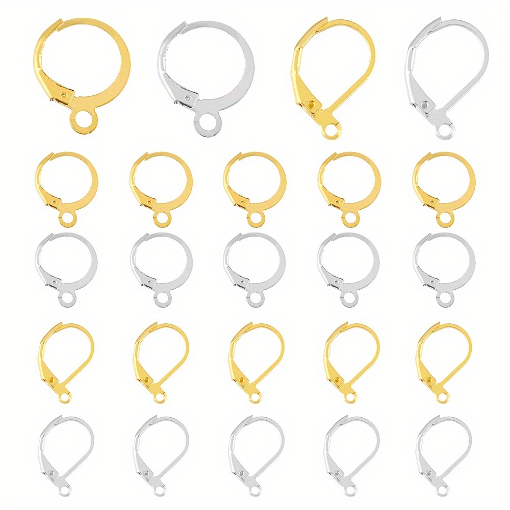 10pcs Stainless Steel Leverback Earring Hooks Silver Gold Leverback Ear  Wire Leverback Hooks Ear Findings Earring Supplies 