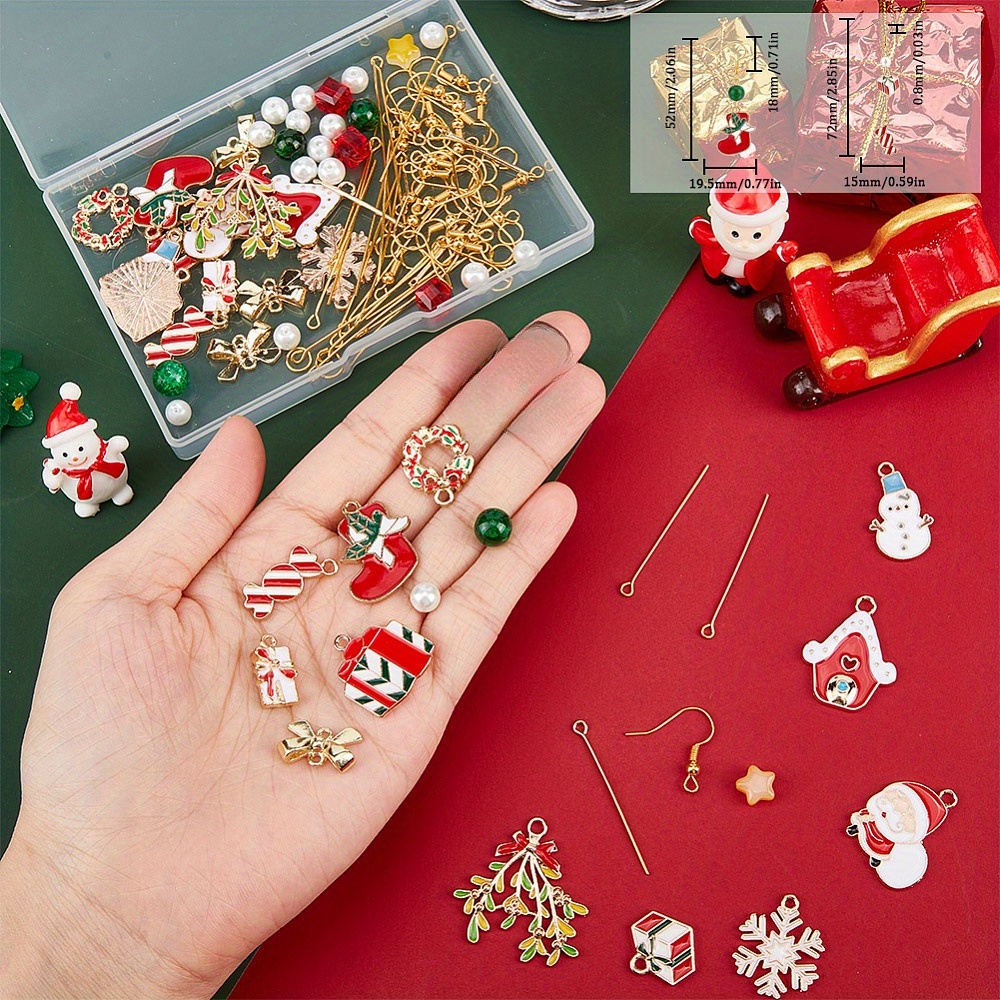 1 Box DIY 10 Pairs Christmas Themed Handcraft Snowman Earrings