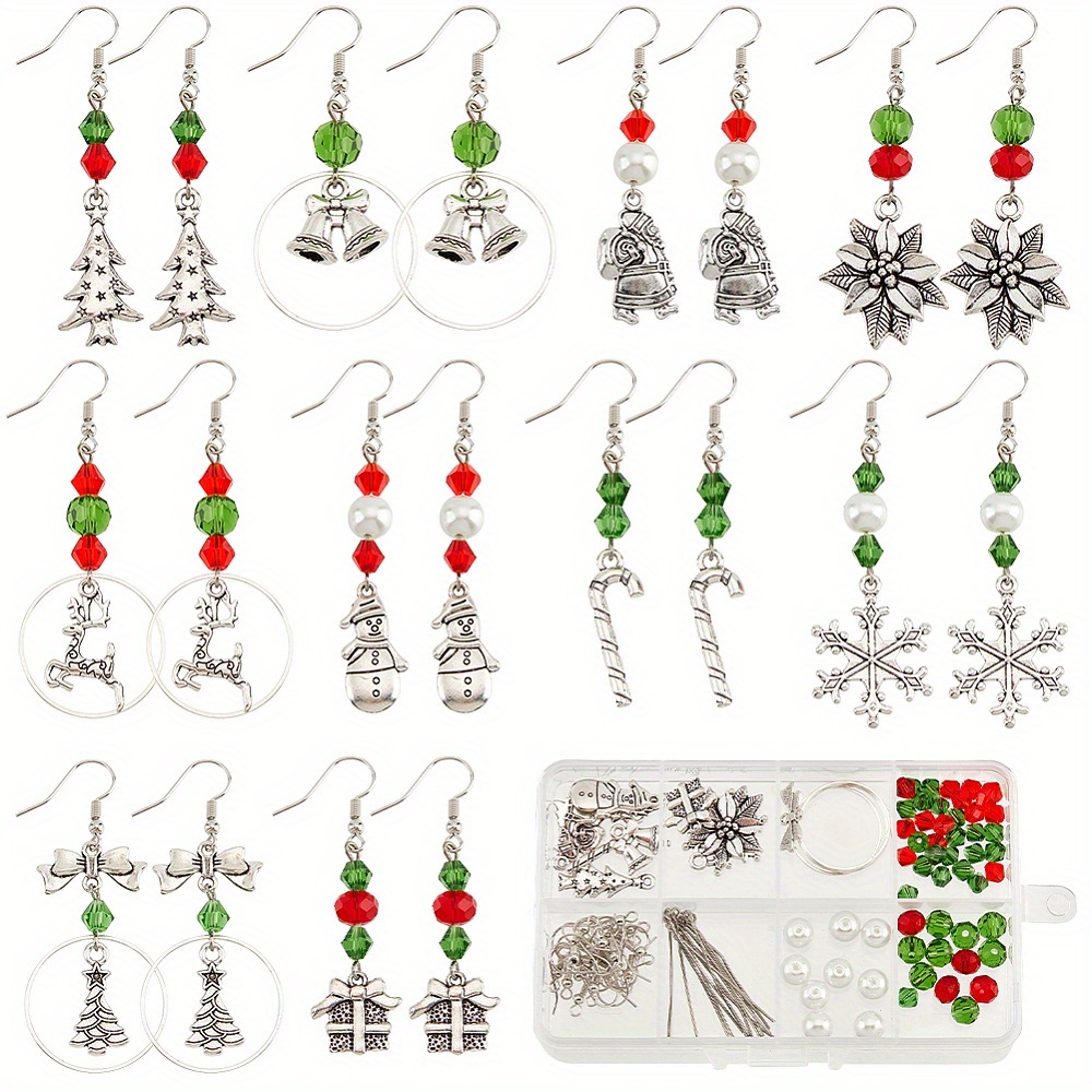 Christmas Enamel Charms Diy Earring Making Kit Jingle Bell - Temu