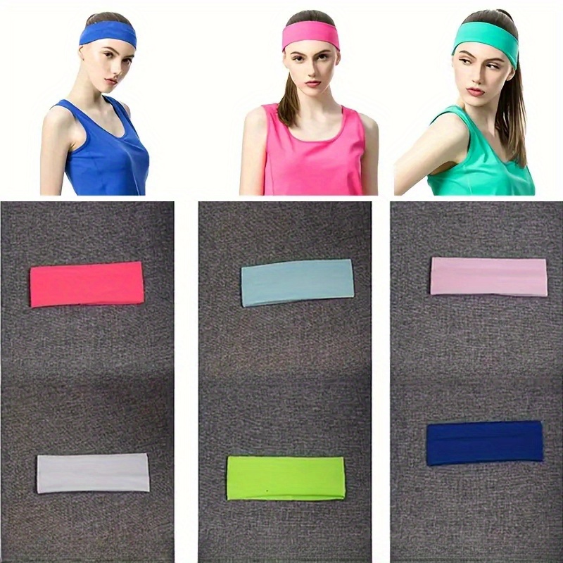 Solid Color Hair Band Sport Elastic Yoga Headbands Sports - Temu