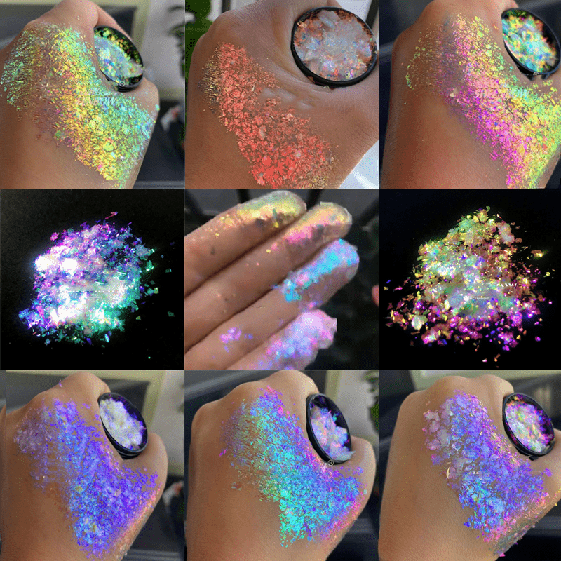 1 Box 6 Colors Holographic Letter Chunky Glitter Flakes, Confetti Sparkles  Accessories Epoxy For Resin Filler Nail Art Phone Case Decoration Creative