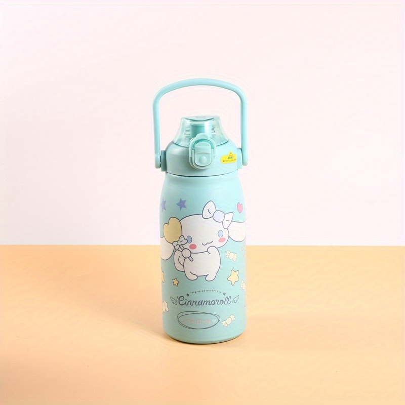 Everyday Delights Sanrio Cinnamoroll Stainless Steel Insulated Water Bottle  with Cup, Straw and Bag 500ml - Blue (CN2140)