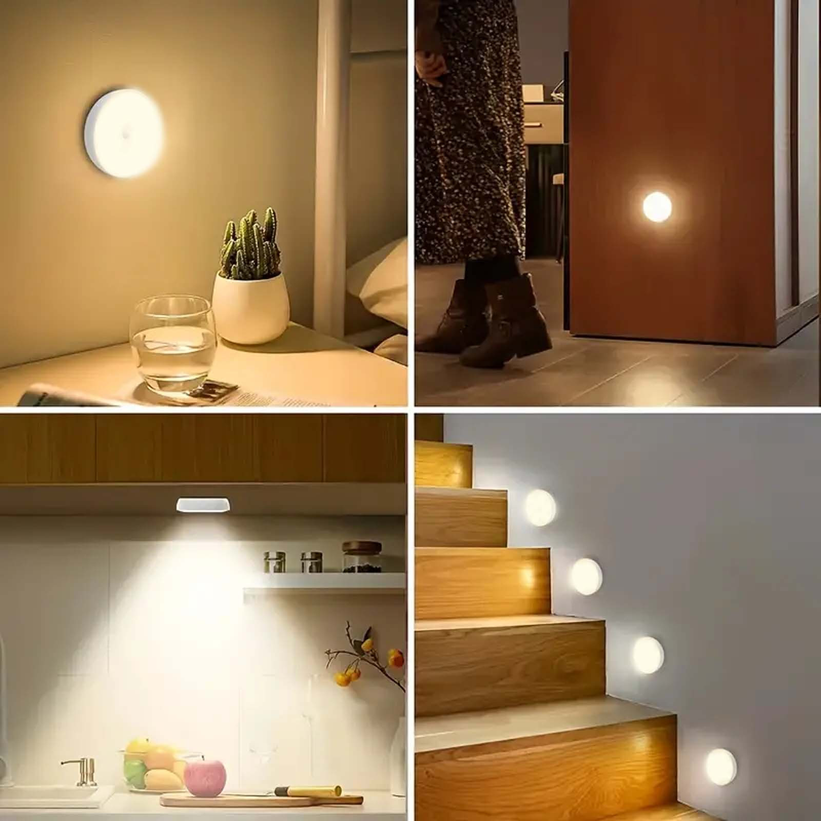 8-LED USB Rechargeable Night Light,Body Induction Lamp,3 Working Modes,Smart Wall Light With Stick-On Magnetic Strip For Homes, Bathroom, Bedroom, Kitchen, Hallways, Cars, Garages And Corridor Decor details 3