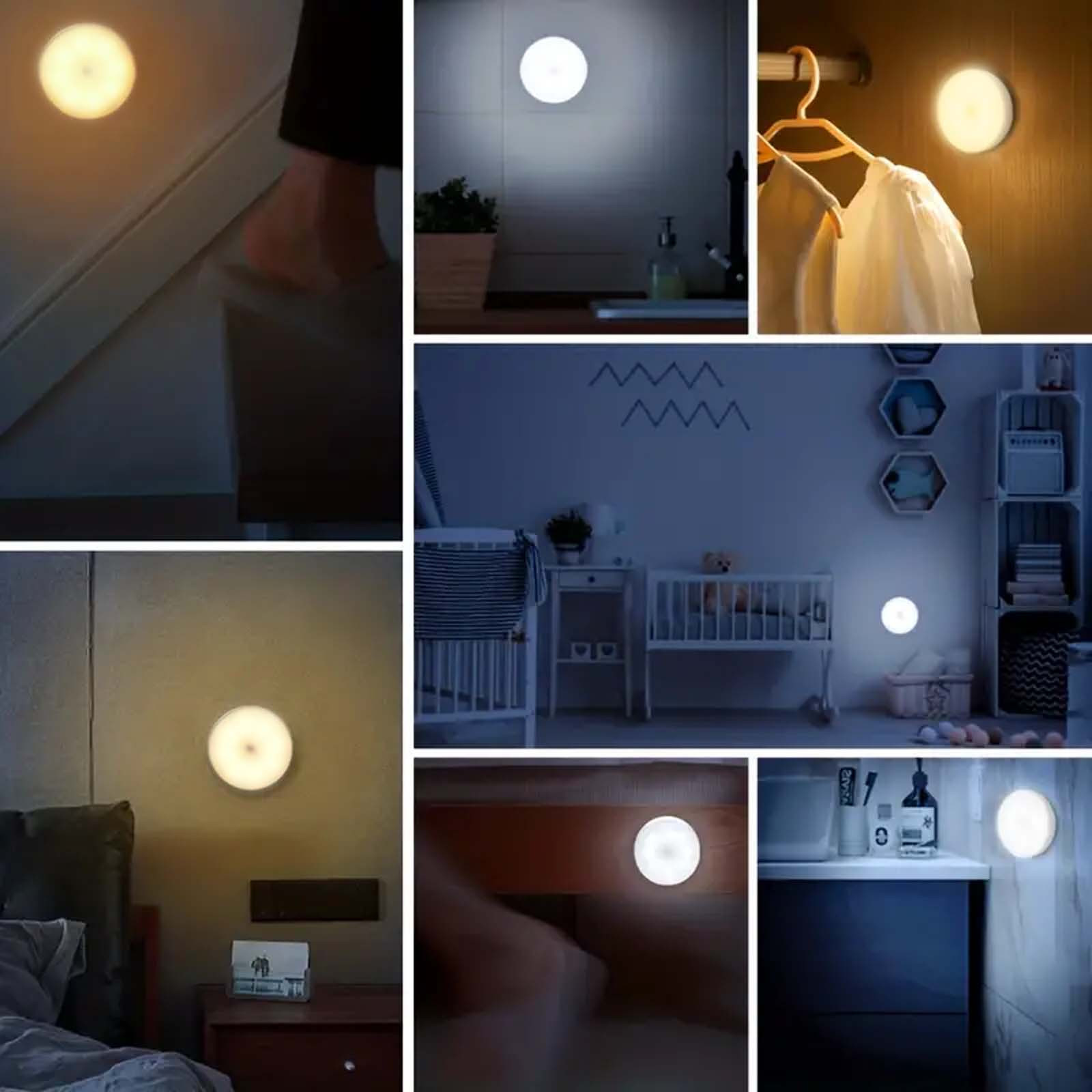 8-LED USB Rechargeable Night Light,Body Induction Lamp,3 Working Modes,Smart Wall Light With Stick-On Magnetic Strip For Homes, Bathroom, Bedroom, Kitchen, Hallways, Cars, Garages And Corridor Decor details 5