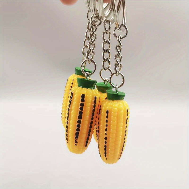 Corn Stick Keychain Creative Cartoon Key Ring Pendant Hanging