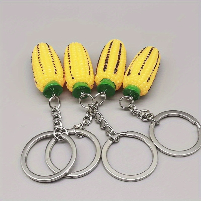 Corn Stick Keychain Creative Cartoon Key Ring Pendant Hanging