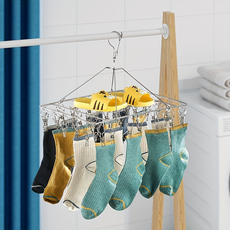 Double-layer Wall-mounted Clothespin Hanger For Balcony Washing