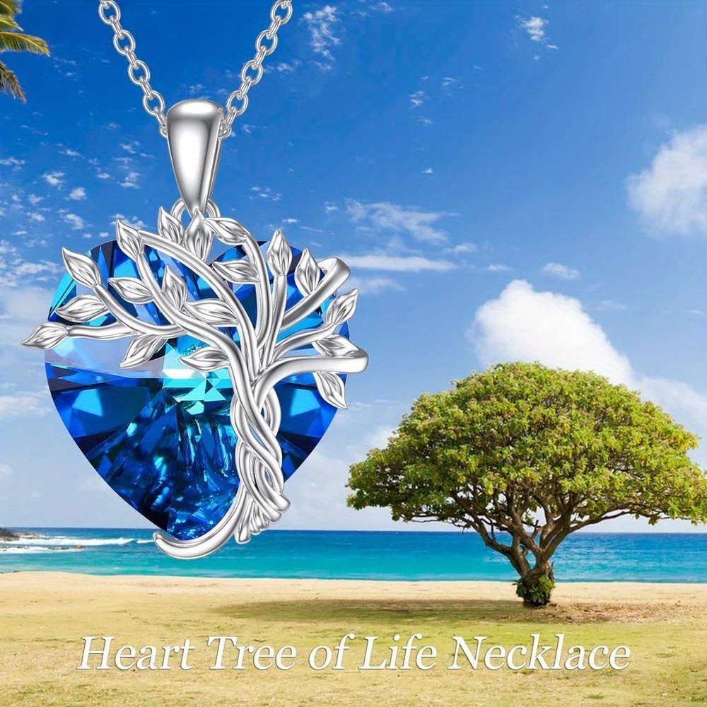 1pc fashion tree of life heart shaped pendant necklace for birthday anniversary christmas details 0