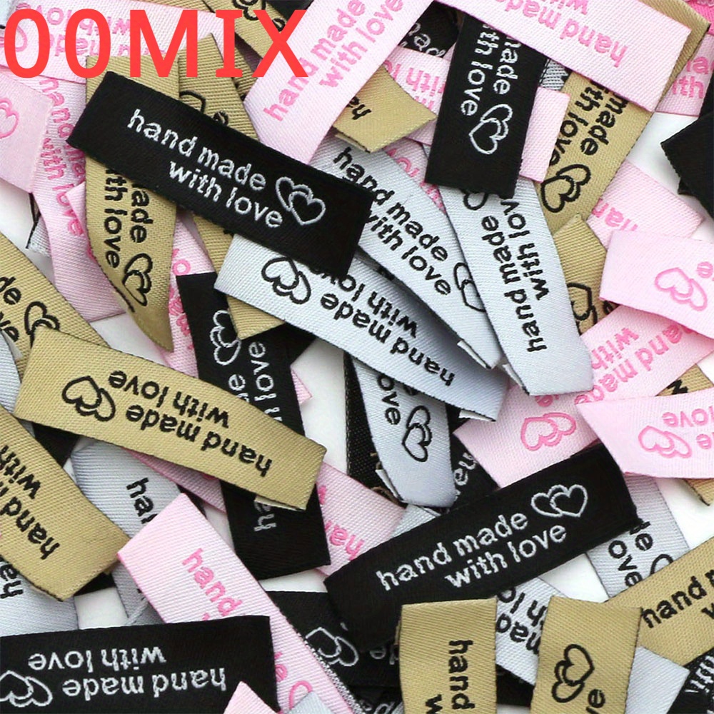 50Pcs Handmade With Love Cloth Labels For Garment Bag Sewing Tags  Accessories