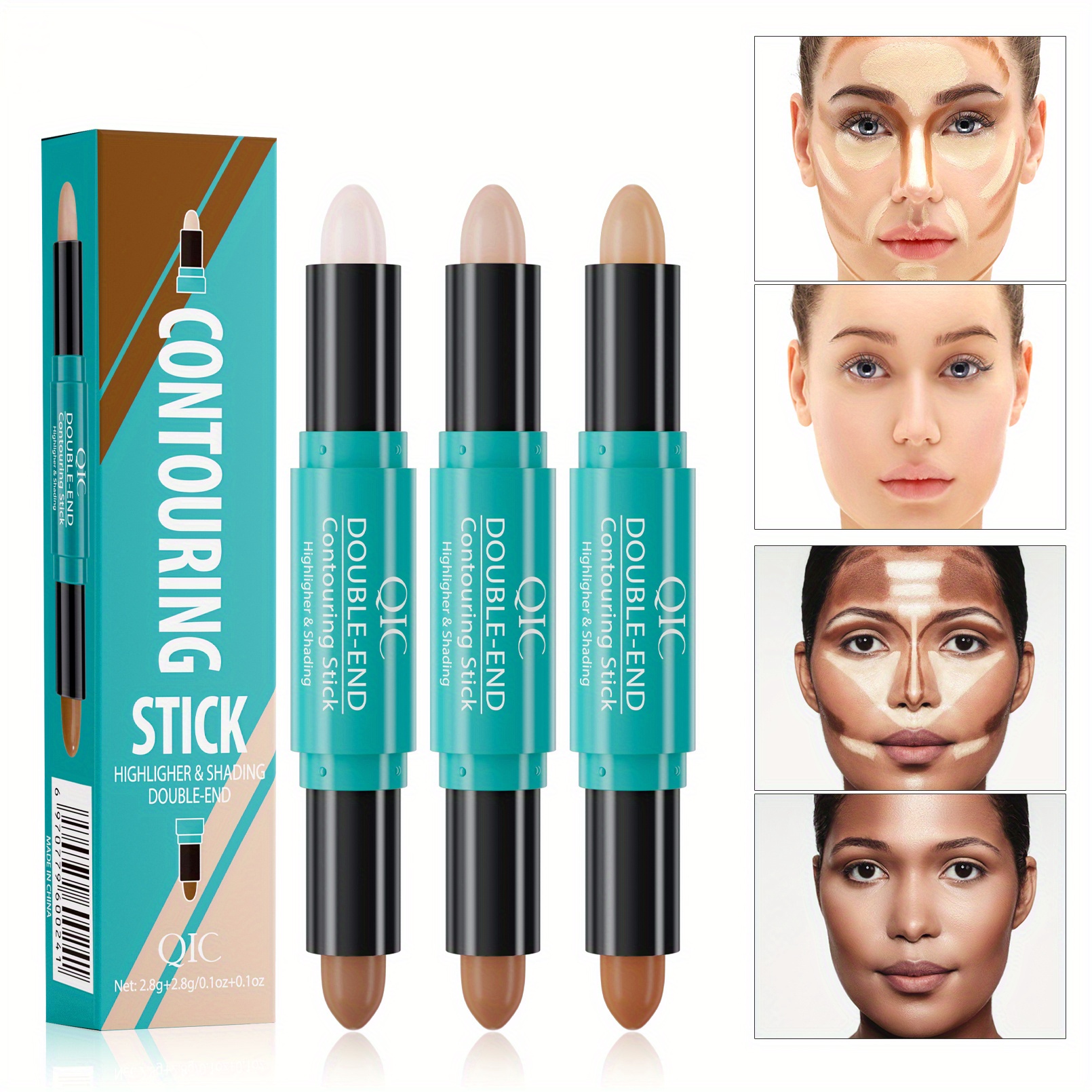 Cream Contour Stick Liquid Bronzer with Soft Cushion Applicator, Contour  Wand Dupes Contouring Makeup Stick Face Flow, Long Lasting and Waterproof