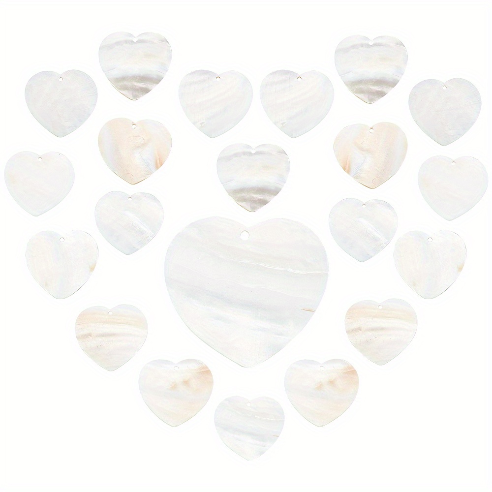 

1box 20pcs Heart Shape Shell Charms, Freshwater Shell Pendants, Seashell Love Jewellery Charm Accessories, For Diy Earring Necklace Bracelet Jewellery Making Crafting