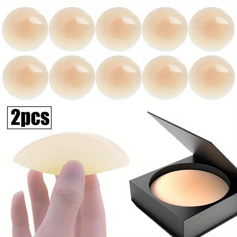 

10 Pcs Reusable Stick-on Silicon Nipple Covers, Invisible Self-adhesive Anti-convex Nipple Pasties, Women's Lingerie & Underwear Accessories